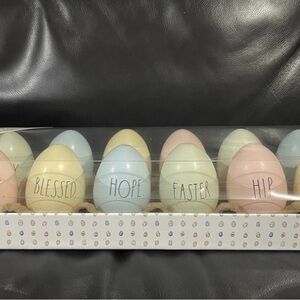 Easter Rae Dunn Wooden Pastel Easter Eggs, Set of 12 Rae Dunn Easter Eggs Wooden